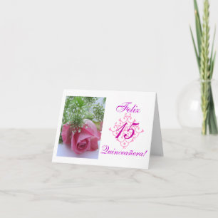 Carte Espagnol : Quinceañera- rosa