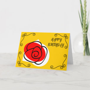 Carte Espagnol Rose Corners Anniversaire Texte paysage