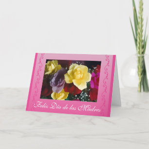 Carte Espagnol : Roses de la fête des mères / dia de las