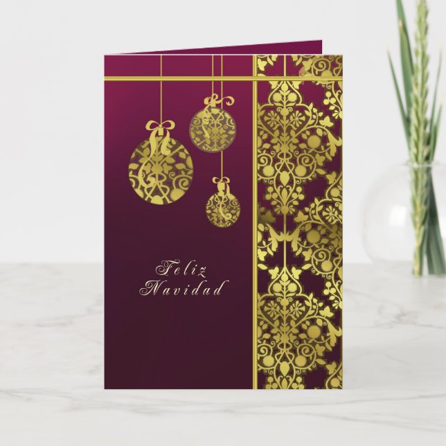 carte espagnole de Joyeux Noël, élégante (Devant)