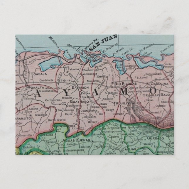 Carte espagnole de Porto Rico - Région de San Juan (Devant)