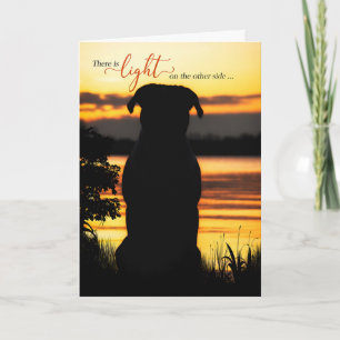 Carte Espérons Encourager le chien Silhouette à un lac S
