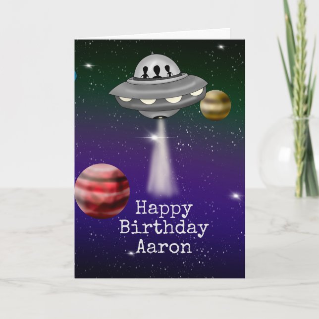 Carte Espérons que votre anniversaire est hors de ce mon (Devant)