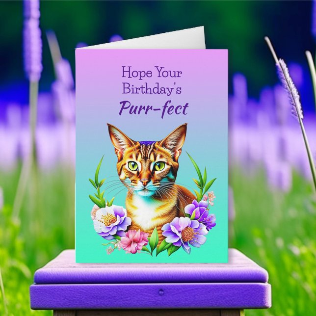 Carte Espérons que votre anniversaire est Purr-fect | Je (Créateur téléchargé)