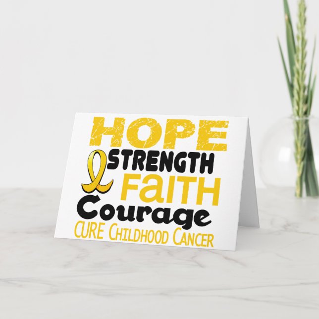 Carte ESPOIR 3 de conscience de Cancer d'enfance (Devant)