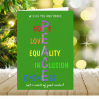 Espoir, Amour, Égalité, Inclusion, Douceur, Paix
