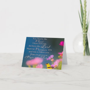Carte Espoir et avenir  fleurs et oiseau