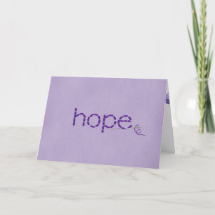 Carte Espoir texte en mauve sur relief
