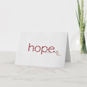 Carte Espoir texte en points rouges