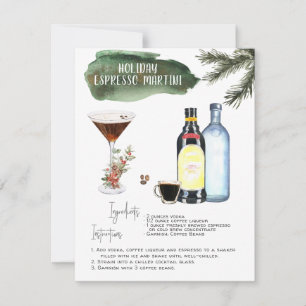 Carte Espresso Martini Recette Cocktail de vacances