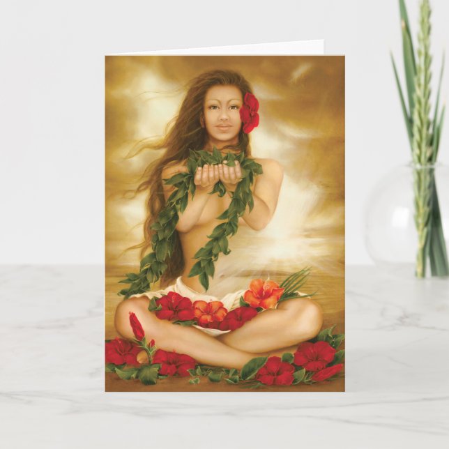 Carte Esprit de Aloha par le bon artiste Lori Higgins. (Devant)