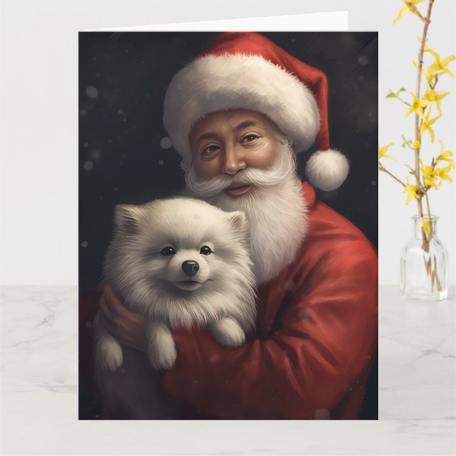 Carte Esquimau américain avec Noël Festif du Père Noël (Fleur jaune)