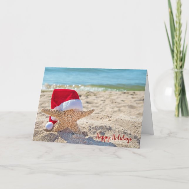 Carte Estarfish de Noël dans le sable (Devant)