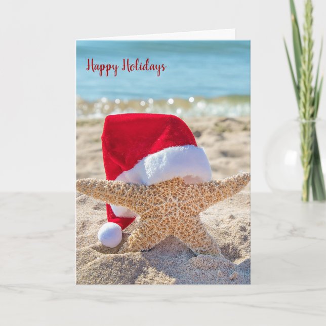 Carte Estarfish de Noël dans le sable (Devant)