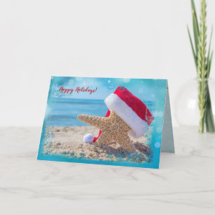 Carte Estarfish Père Noël de Noël dans le sable