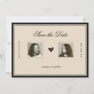 Carte Esthétique Classique Vintage Sauvegarder la Date