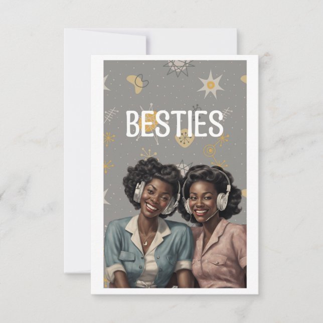 Carte Esthétique Vintage Bonne Galentine's Day Meilleure (Devant)