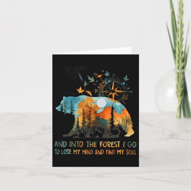 Carte Et Dans La Forêt Je Vais Perdre Mon Esprit Camping (Devant)