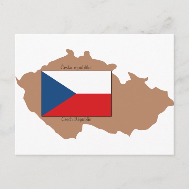 Carte et drapeau de la République tchèque (Devant)