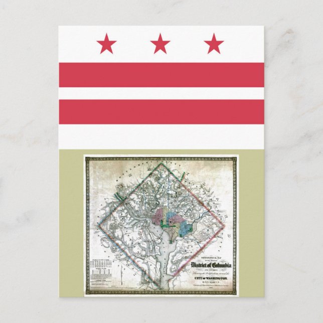 Carte et drapeau de Washington DC (Devant)
