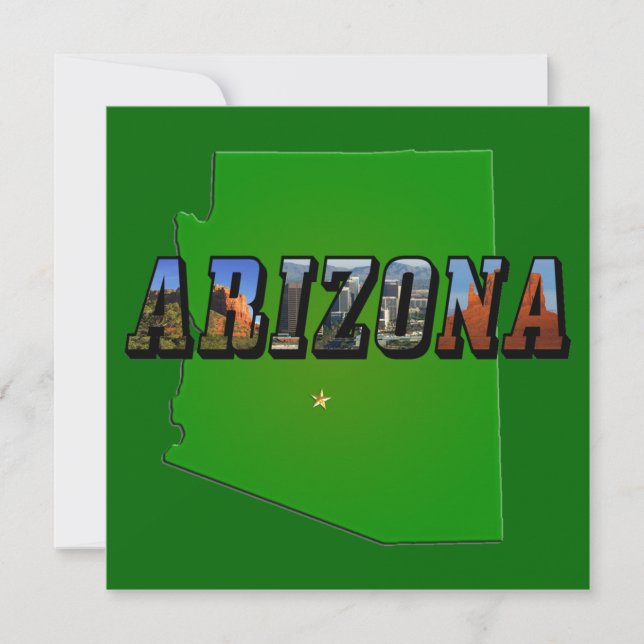 Carte et texte de l'image de l'Arizona (Devant)