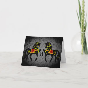 Carte Étalon noir frison/beauté noire, blanc, argent