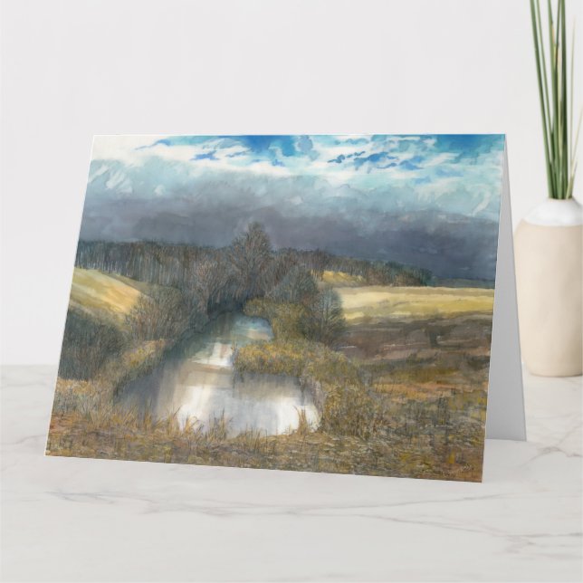 Carte étang d'automne (Devant)