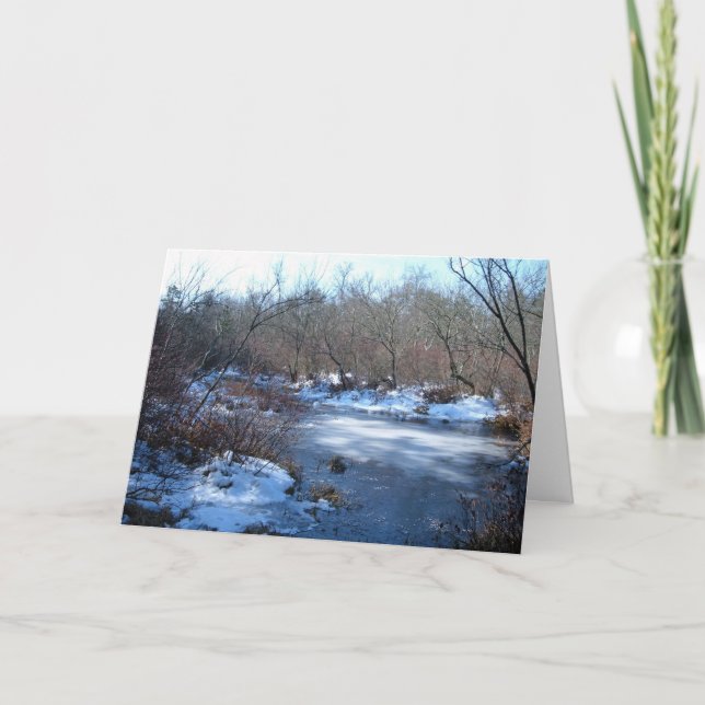 Carte Etangs D'Eau Humide En Hiver : Joyeux Anniversaire (Devant)