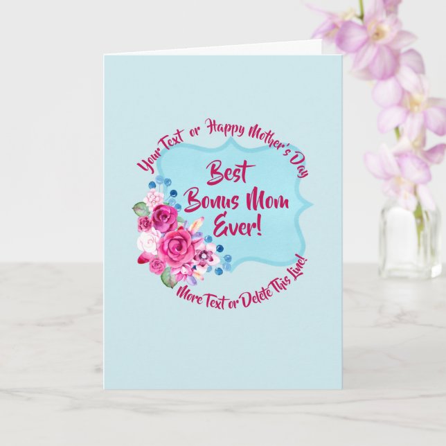 Carte Étape Fête des mères Bonus Maman Modifier le texte (Orchidée)