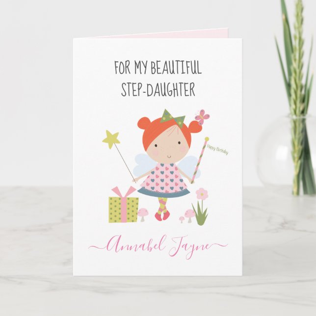 Carte Étape fille anniversaire fée filles fantasque (Devant)