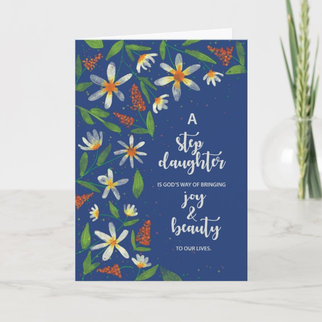 Carte Étape Fille Anniversaire Fête et Fleur sauvage (Devant)