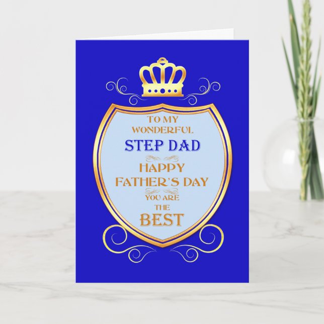 Carte Étape papa Fête des pères avec Bouclier (Devant)