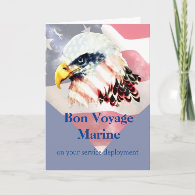 Carte États-Unis Drapeau américain Aigle Bon Voyage Mari (Devant)