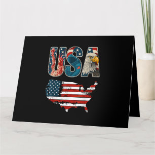Carte Etats-Unis Patriotique 4 juillet Amérique Drapeau 