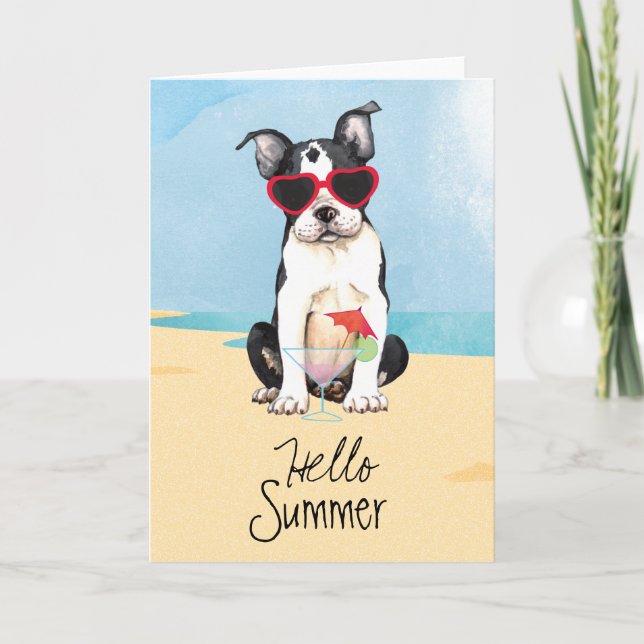 Carte Été Boston Terrier (Devant)