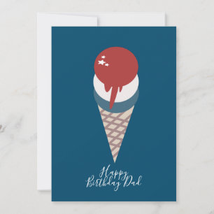 Carte Été Crème glacée Anniversaire Patrotique Juillet