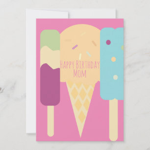 Carte Été Crème glacée Variété Saupoudrées Anniversaire