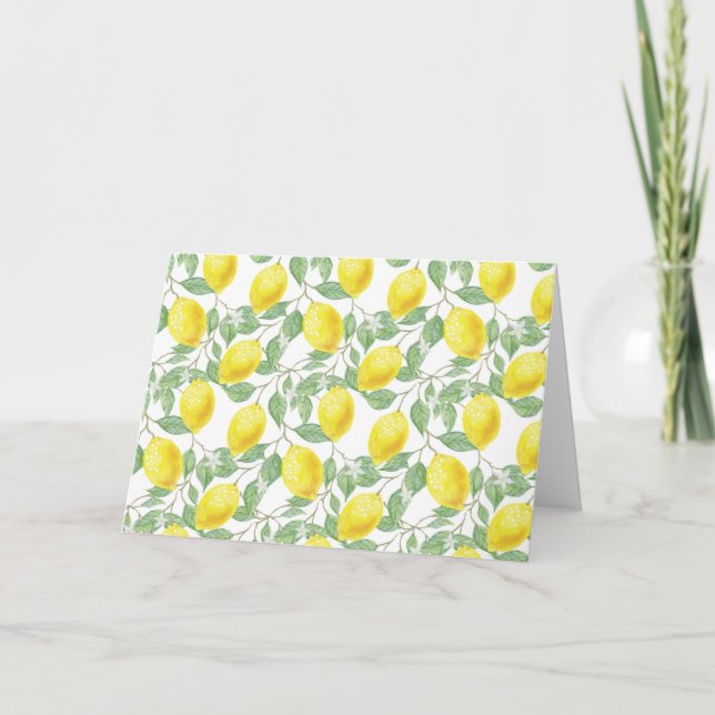 Carte Été jaune citron doux. (Devant)