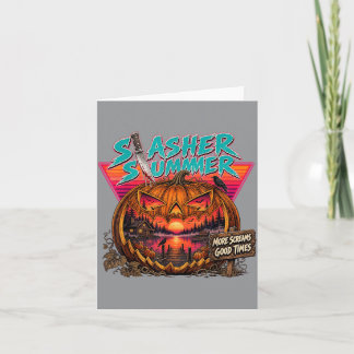 Carte Été Rétro Halloween Slasher Été Mignon