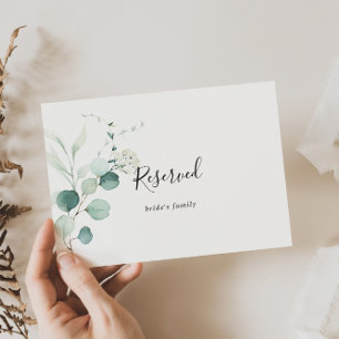 Carte Été Vert Eucalyptus Mariage Réservé Signe