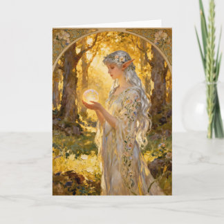 Carte Ethereal Elf Maiden Art Nouveau Style