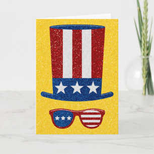 Carte étincelante Oncle Sam pour la fête du 14 jui