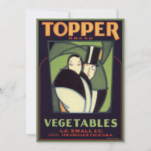 Carte Étiquette de dessus de légume vintage Topper, roma
