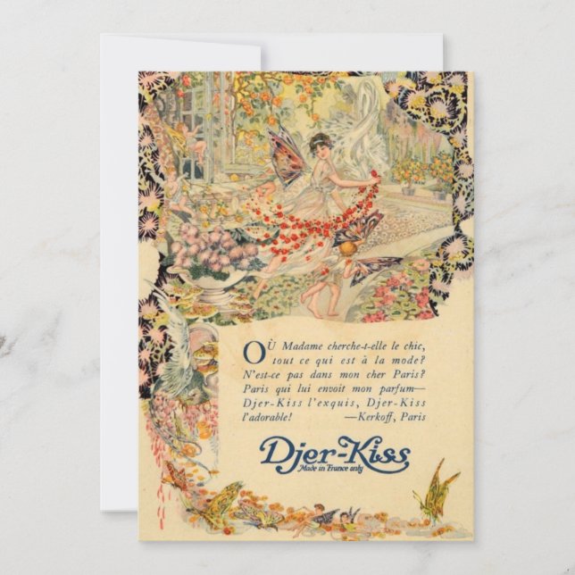 Carte Étiquette de parfum français Djer-Kiss (Devant)
