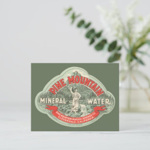 Carte Étiquette de produit vintage, Eau minérale de Pine
