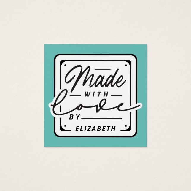 Carte Étiquette Fabriqué avec amour (Devant)