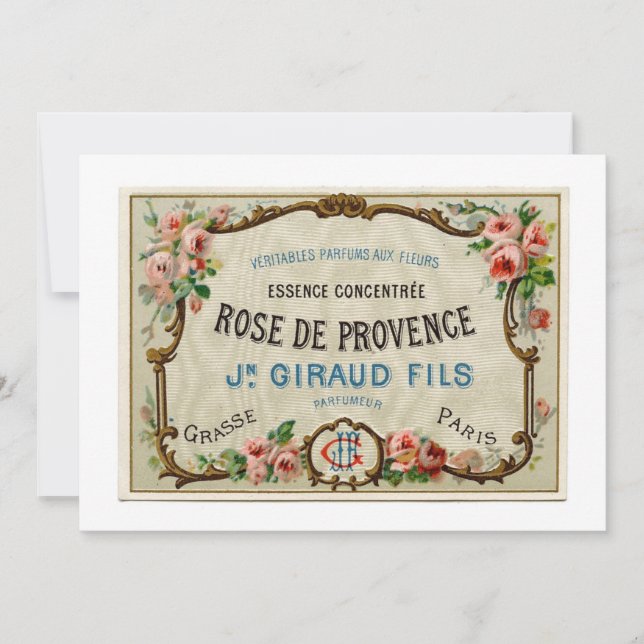 Carte Étiquette français vintage (Devant)