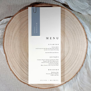 Carte Étiquettes de nom de mariage bleu poussiéreux Cart