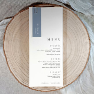 Carte Étiquettes de nom de mariage bleu poussiéreux Cart