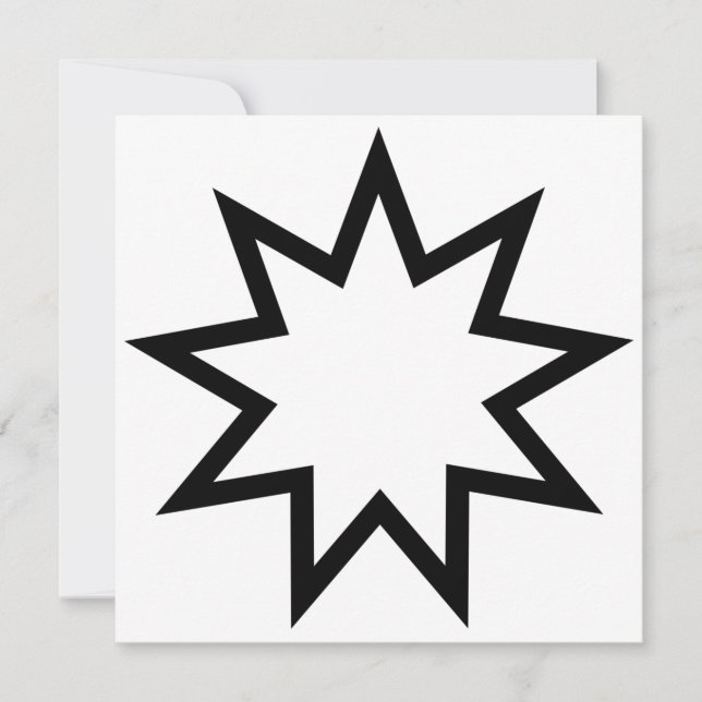 Carte Étoile à neuf points (Symbole de la foi bahaï) (Devant)